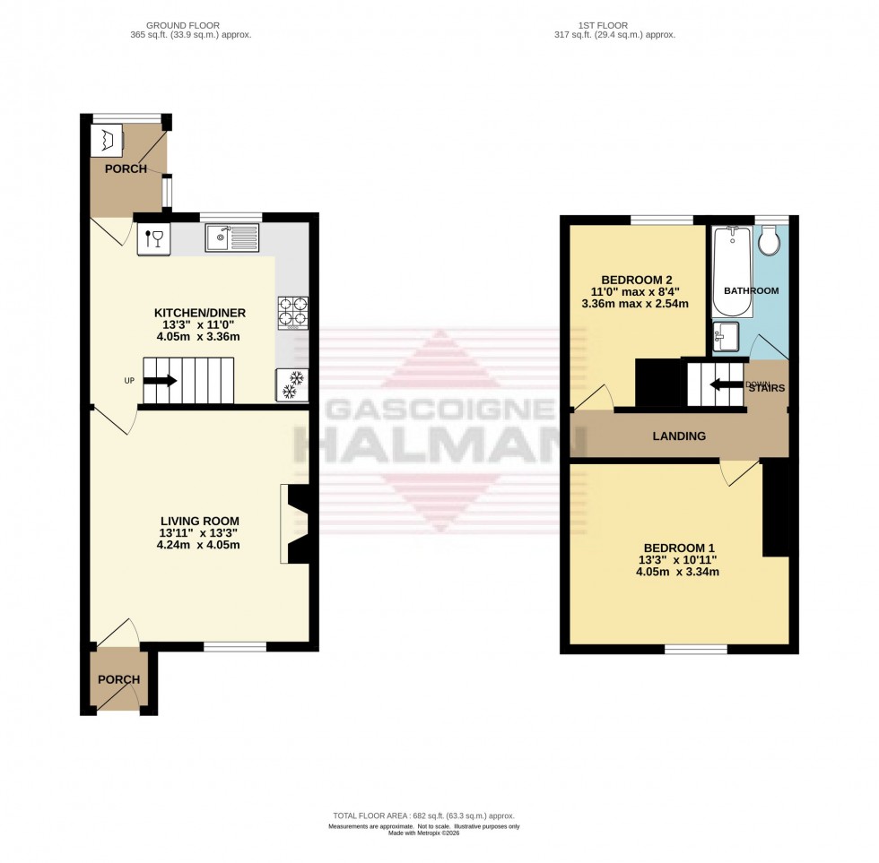 Floorplan for Post Street, Padfield, SK13