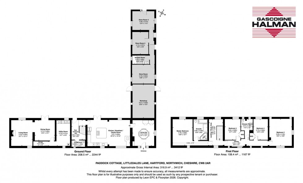 Floorplan for Littledales Lane, Hartford, CW8