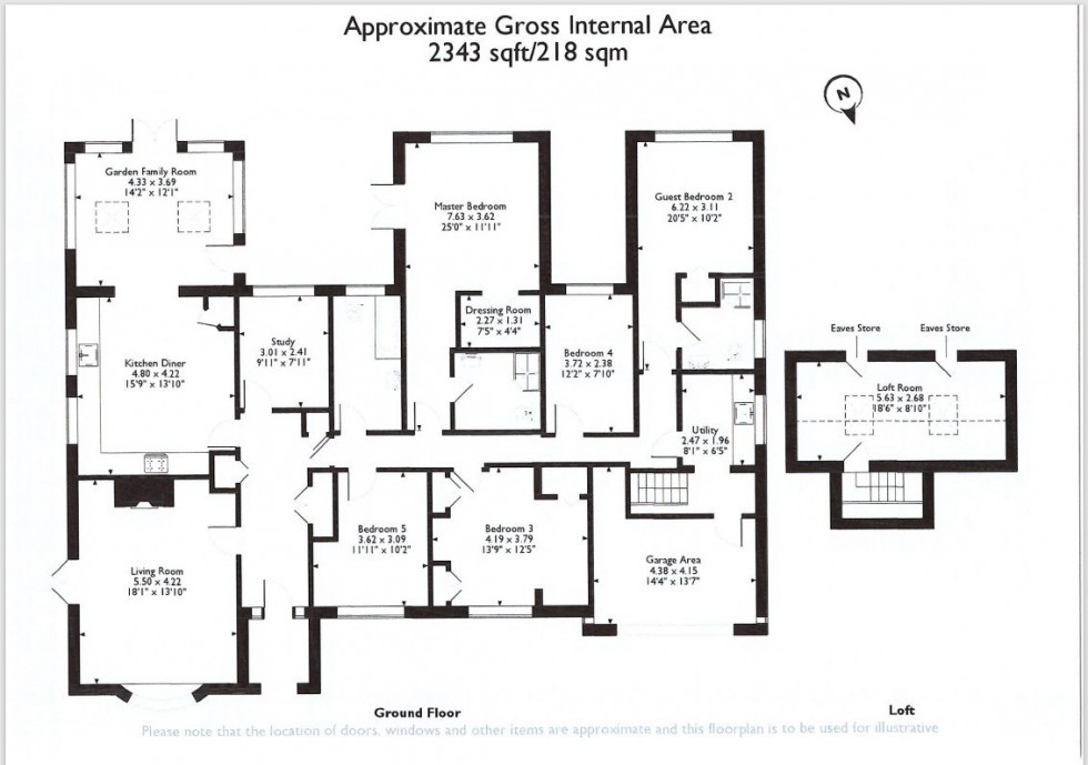Floorplan for Substantial detached bungalow in large plot in centre of Bunbury village