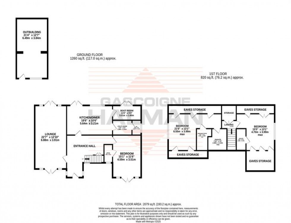 Floorplan for Gingerbread Cottage, Little Ees Lane, Sale