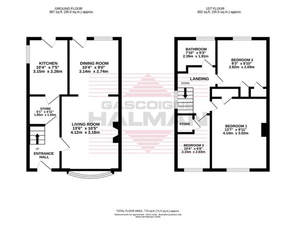 Floorplan for Roche Gardens, Cheadle Hulme
