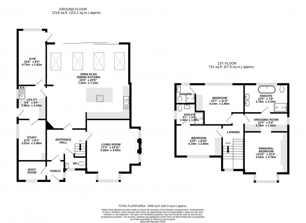 Floorplan for Broad Walk, Wilmslow