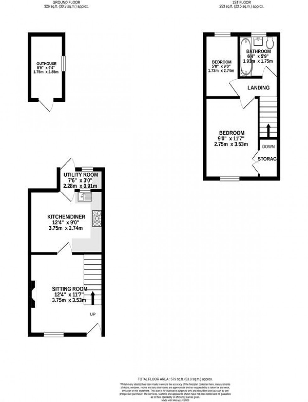 Floorplan for Western Lane, Buxworth, High Peak