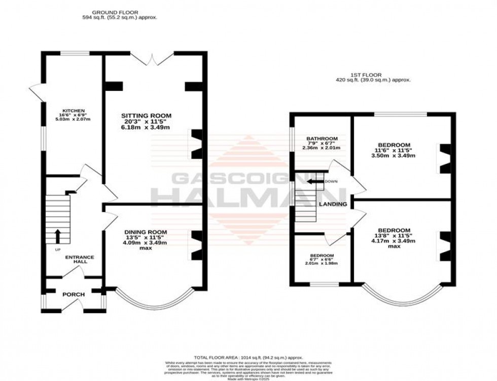 Floorplan for Woodhouse Lane, Sale