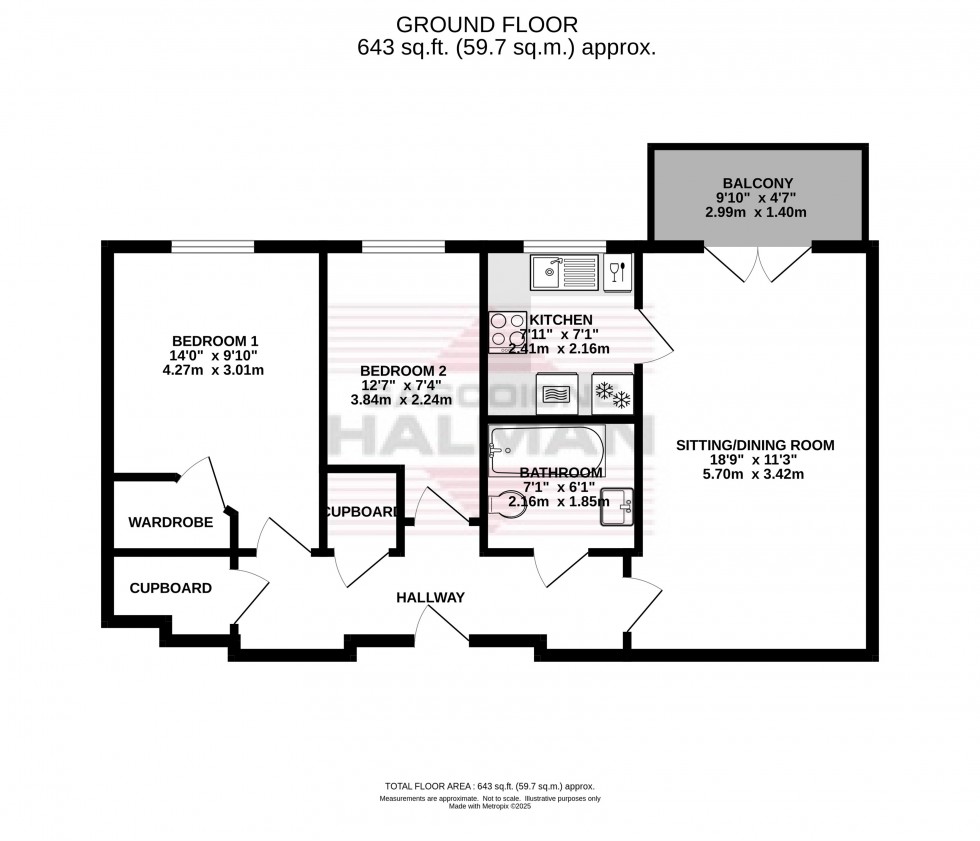 Floorplan for Calico Court, Chapel Street, Glossop