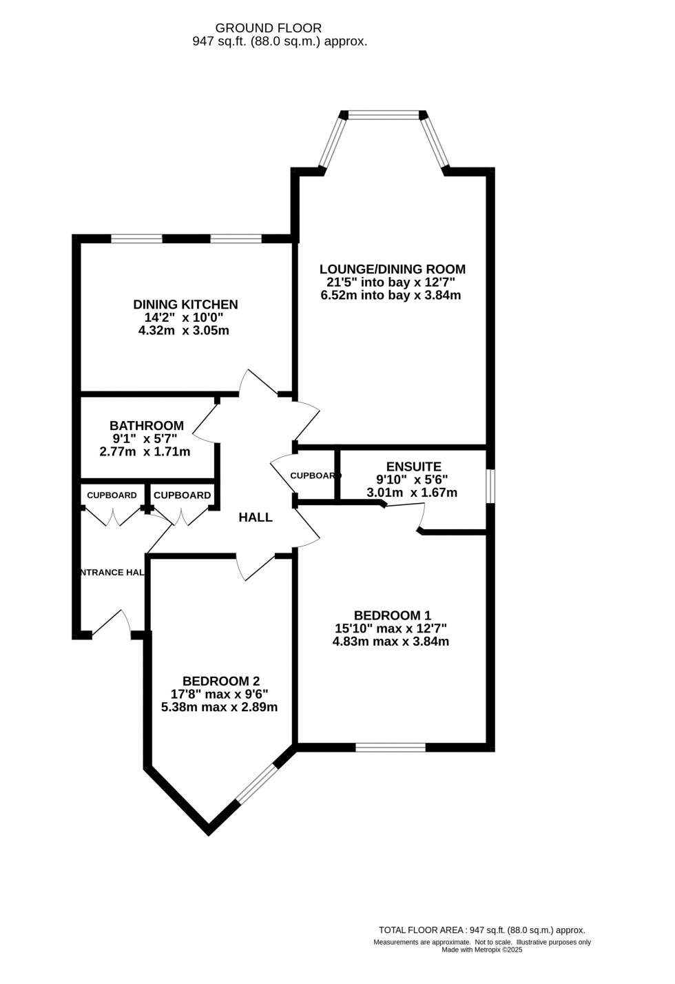 Floorplan for The Oaks, Horseshoe Lane, Alderley Edge