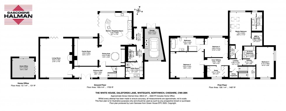 Floorplan for The White House, Dalefords Lane - stunning house in 0.47 acre south west facing plot