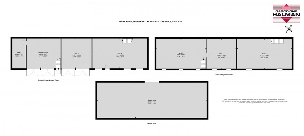 Floorplan for Large farmhouse, detached converted barn, land and outbuildings in Higher Wych