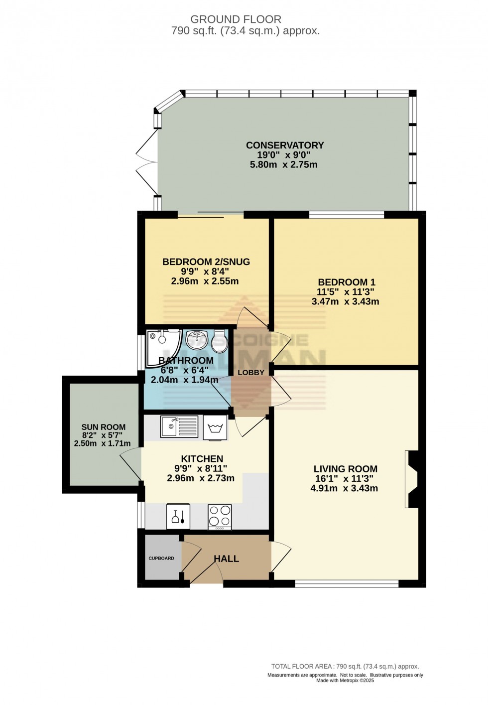 Floorplan for Leicester Drive, Glossop