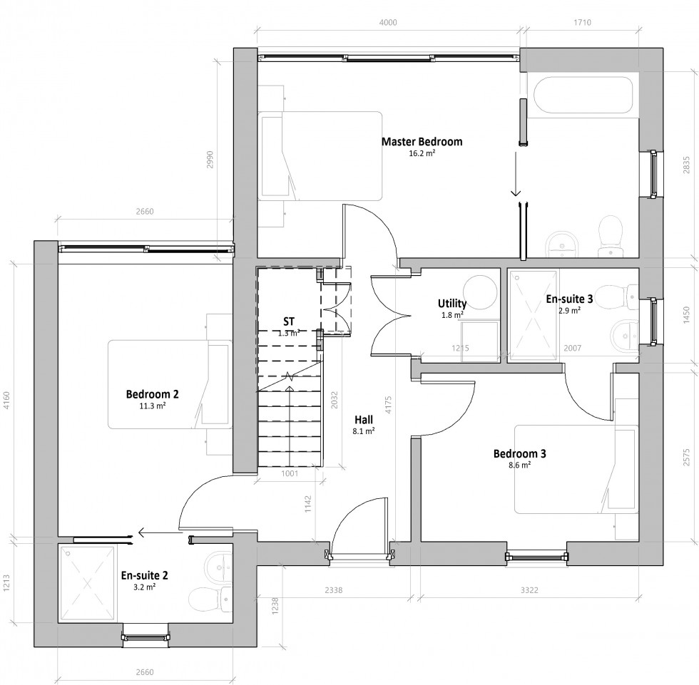 Floorplan for Tai Porth Llechog, Bull Bay, Amlwch