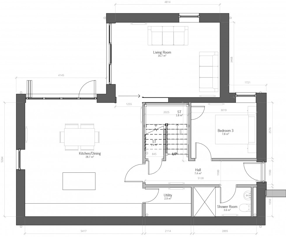 Floorplan for Tai Porth Llechog, Bull Bay, Amlwch