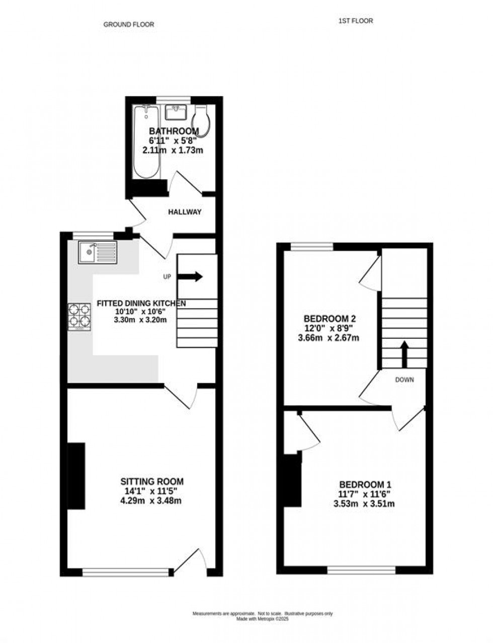 Floorplan for Smalldale Cottages, Smalldale, Buxton