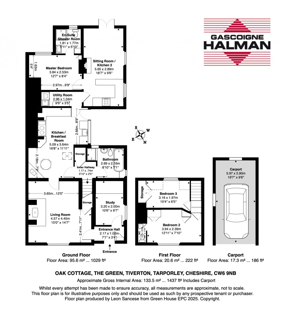Floorplan for Iconic extended cottage with circa three acres and views of two castle in Tiverton