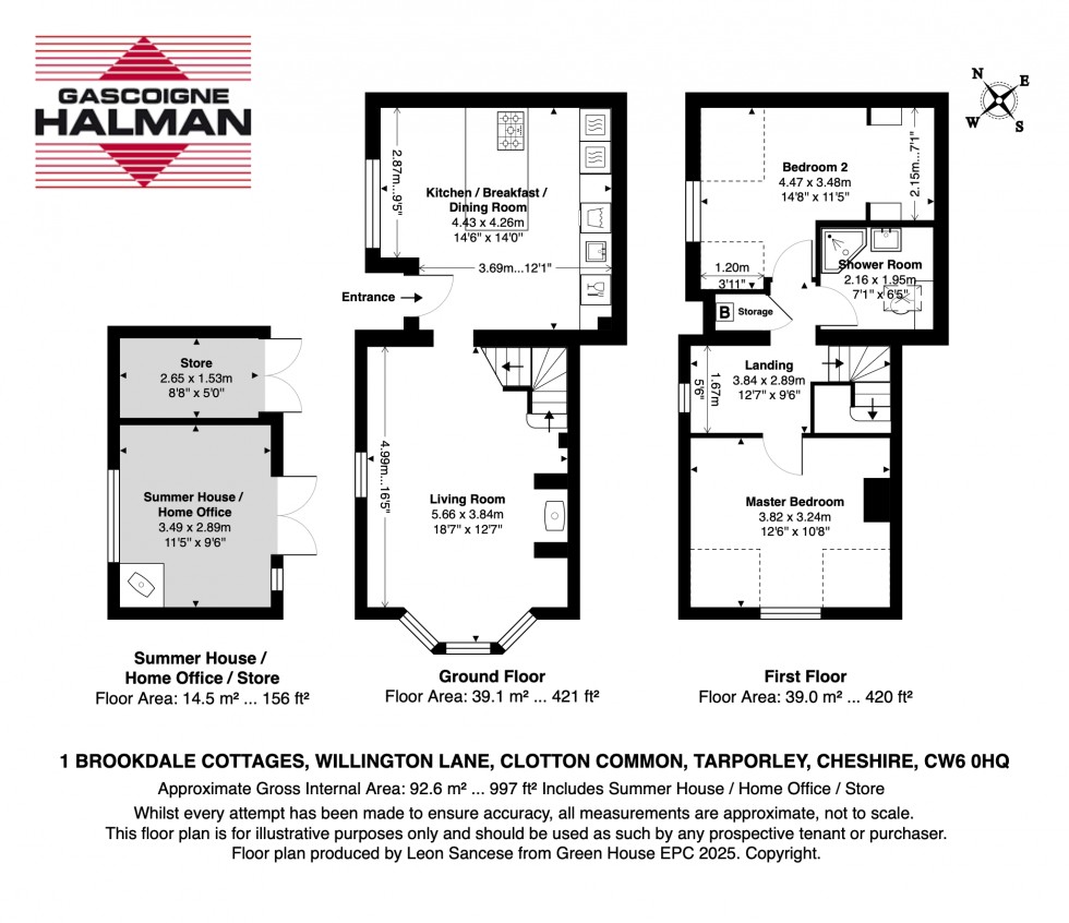 Floorplan for Brookdale Cottages, Clotton Common, Clotton, Tarporley