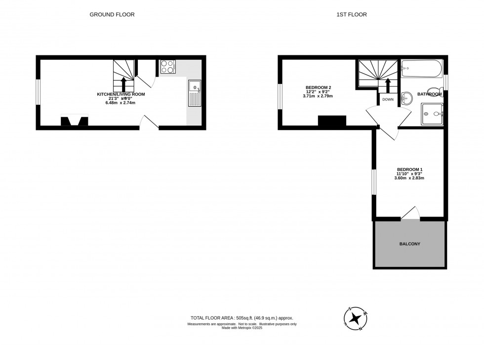 Floorplan for Brick Houses, Marple Road, Chisworth, Glossop