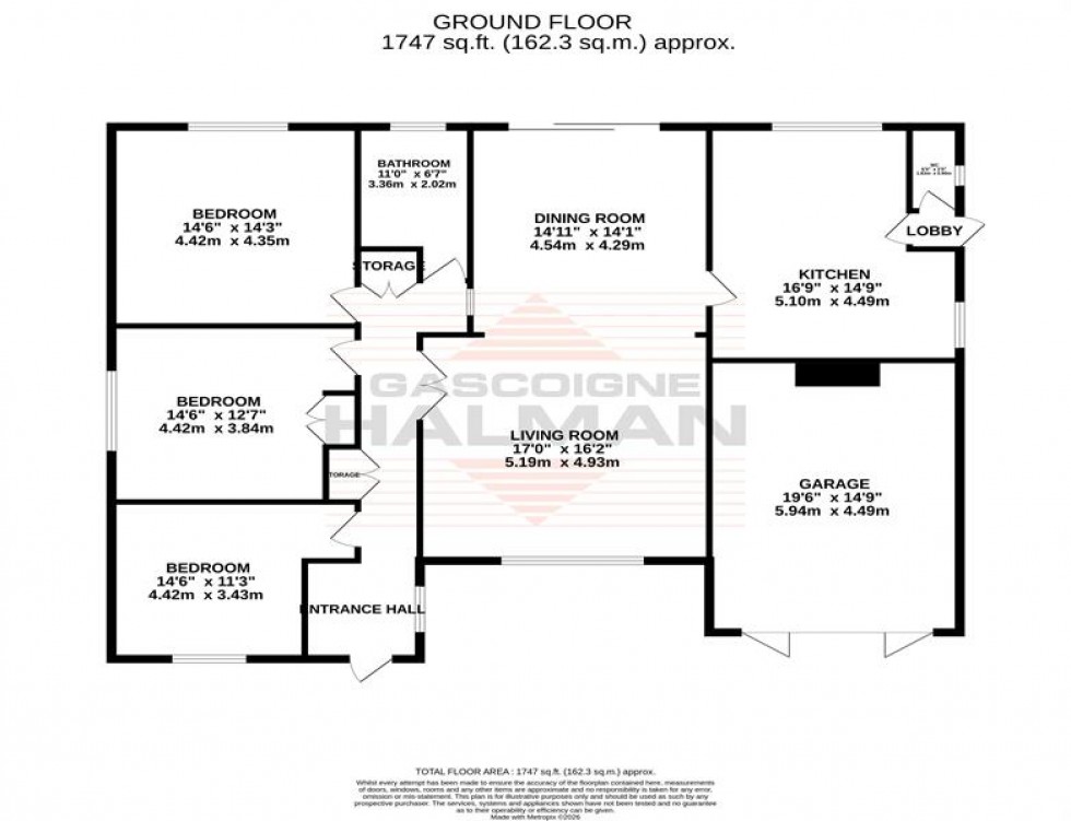 Floorplan for Taunton Road, Sale