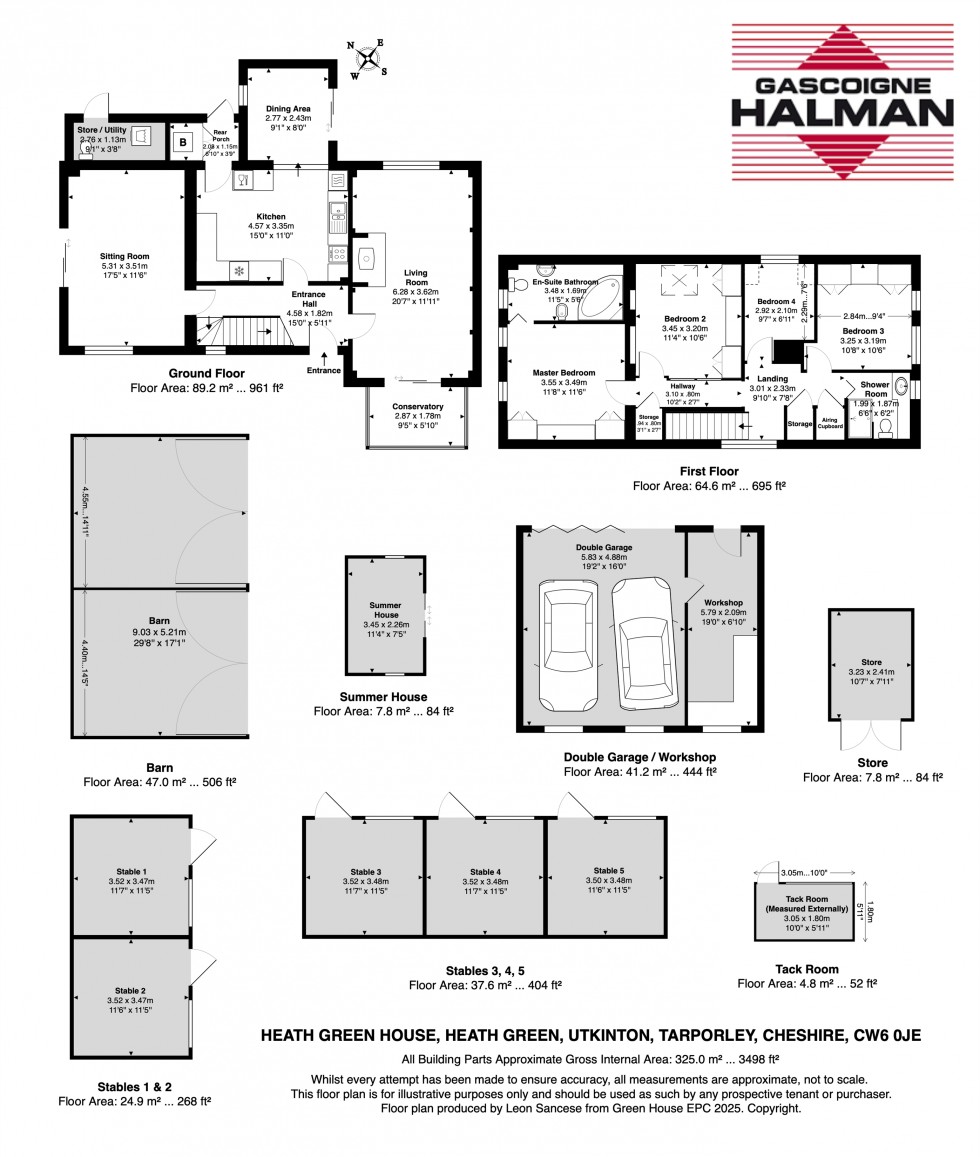 Floorplan for Heath Green House - 4.73 acres, outbuildings and four bedroom house 
