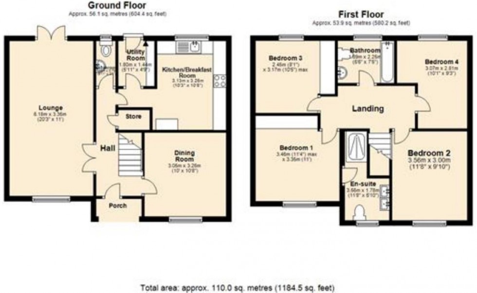 Floorplan for Small cul de sac, parking for six and double garage in Sandiway village