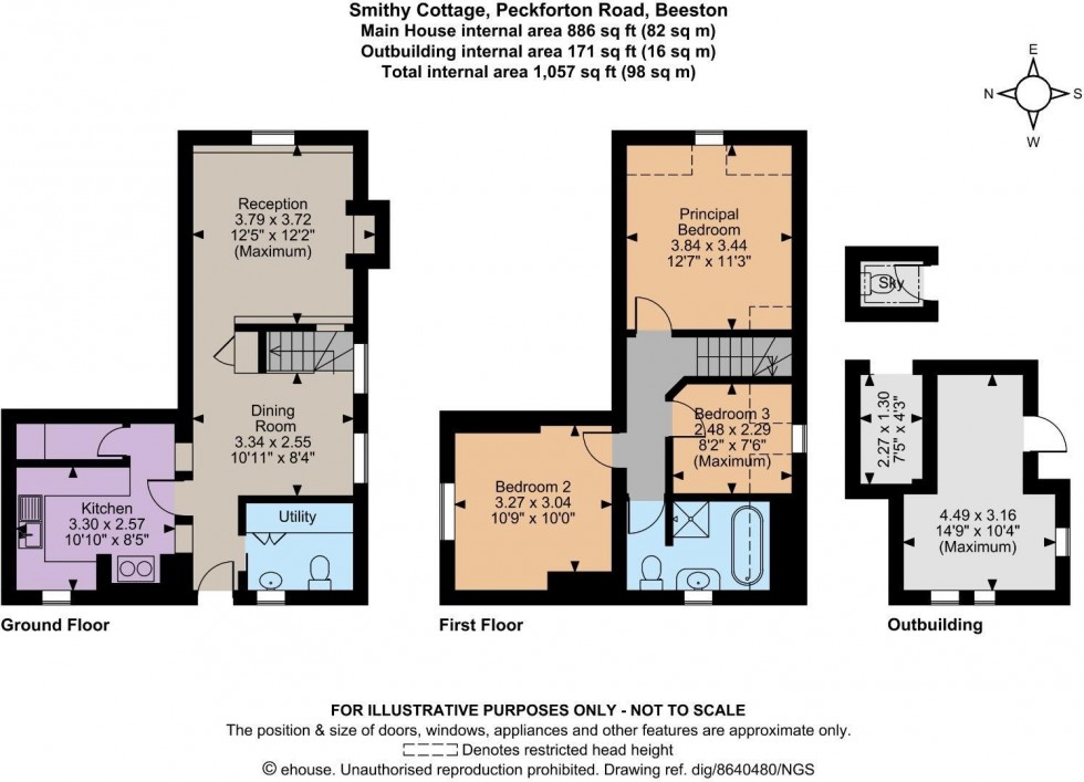 Floorplan for Exquisite refurbished cottage with large garden and rural views in Beston