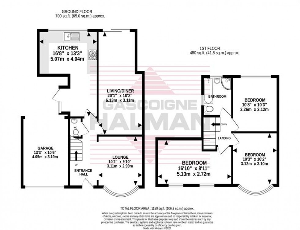 Floorplan for Shakespeare Drive, Cheadle