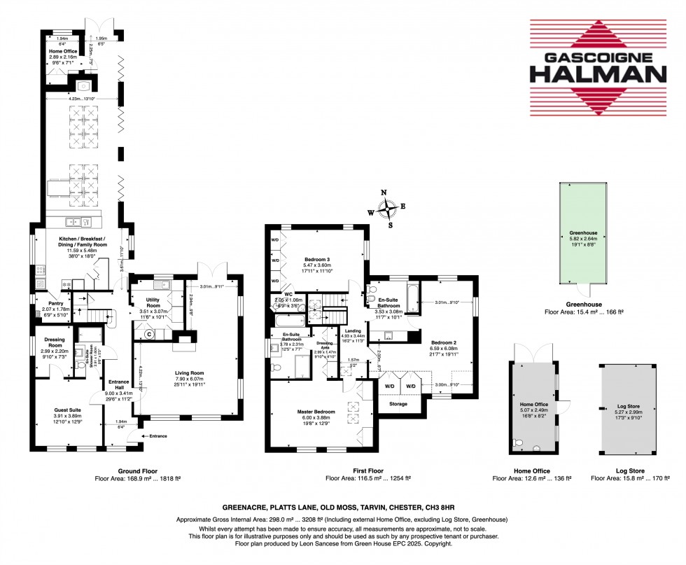 Floorplan for Superb house of over 3000 square feet in 0.64 acre on rural edge of Tarvin