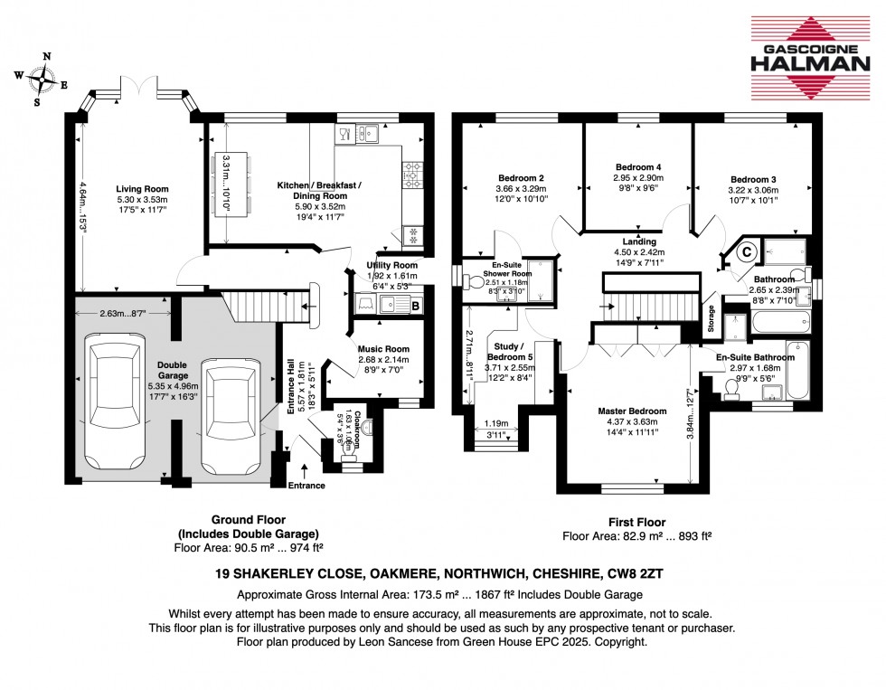 Floorplan for Impressive five bedroom house in Shakerley Close Oakmere