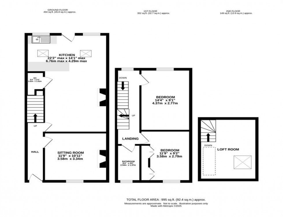 Floorplan for Kinder Road, Hayfield, High Peak