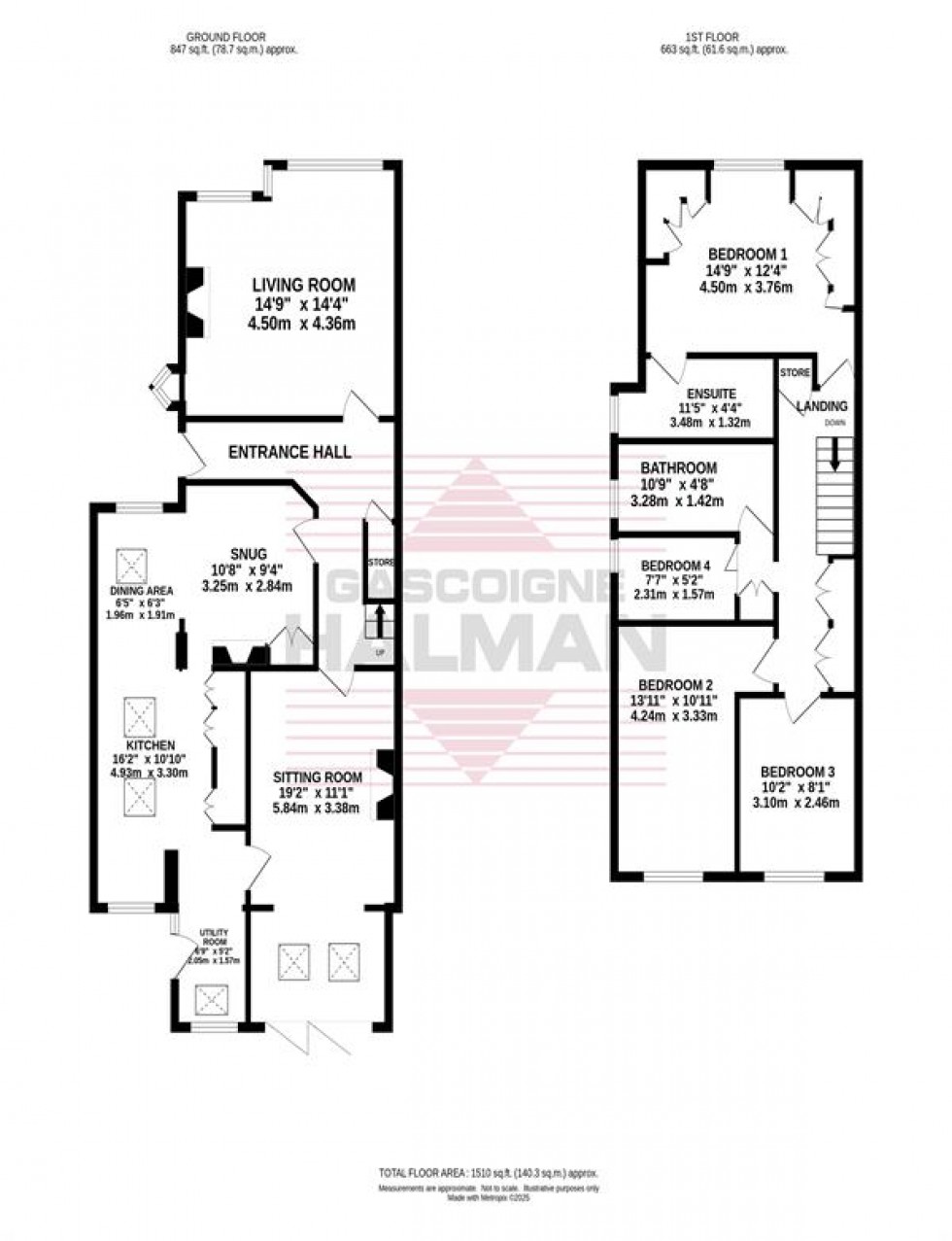 Floorplan for Woodfield Road, Cheadle Hulme