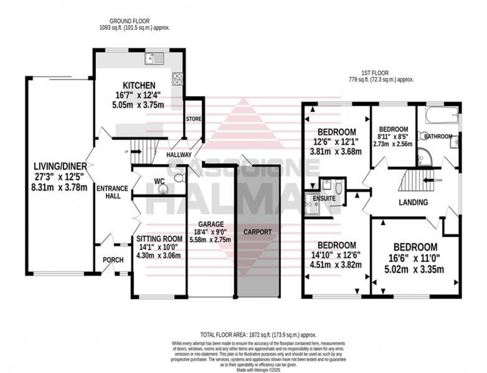 Floorplan for Daylesford Crescent, Cheadle