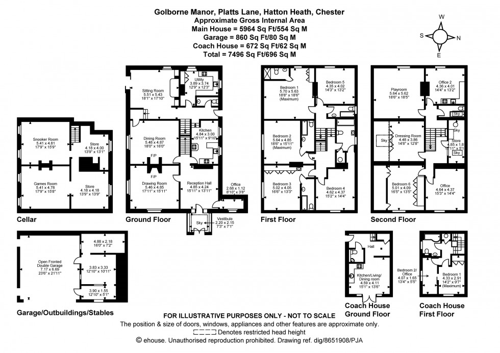 Floorplan for Golborne Manor - Country house with separate coach house and 3.21 acre in total