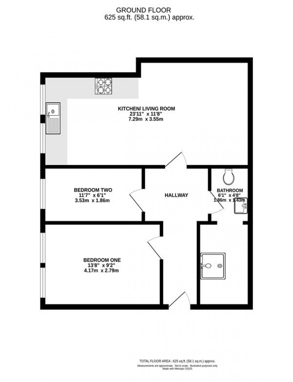 Floorplan for 1 Hapton Place, Heaton Norris, Stockport