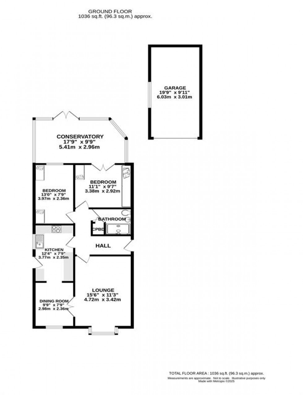Floorplan for Horseshoe Avenue, Dove Holes, Buxton
