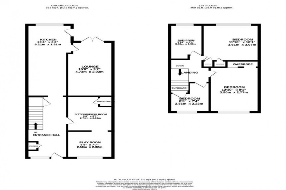Floorplan for Widgeon Close, Poynton