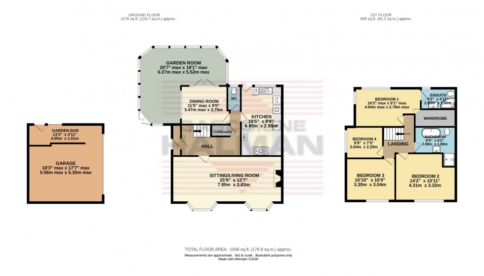 Floorplan for Primrose Crescent, Glossop