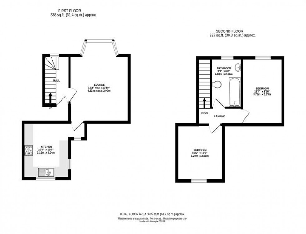 Floorplan for Barlborough Cottages, Spring Gardens, Buxton