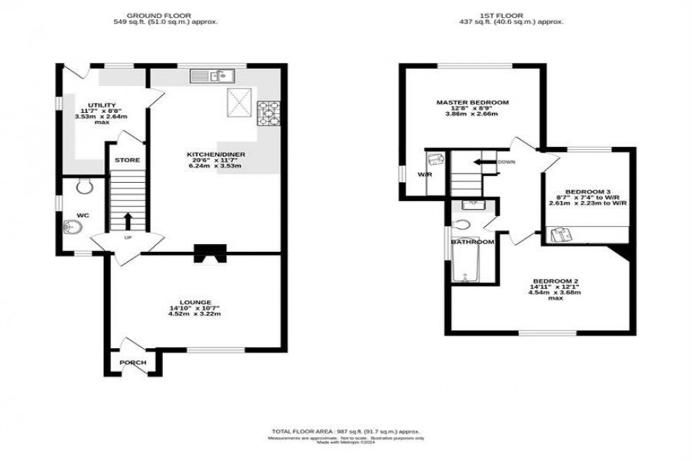 Floorplan for Wellington Road, Bollington, Macclesfield
