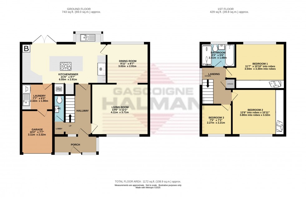 Floorplan for Bowland Road, Glossop