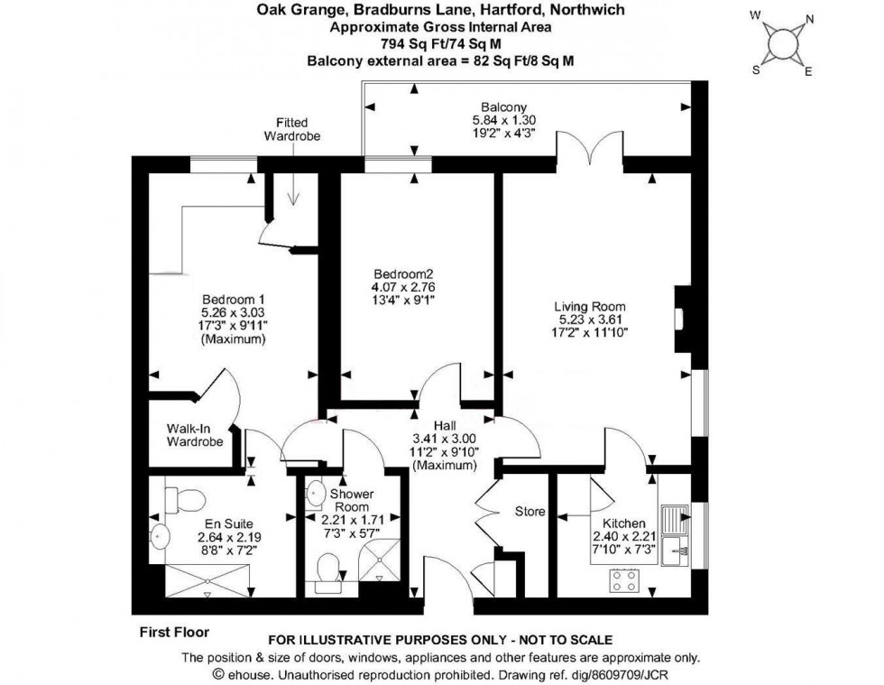 Floorplan for Oak Grange, Bradburns Lane, Hartford, Northwich