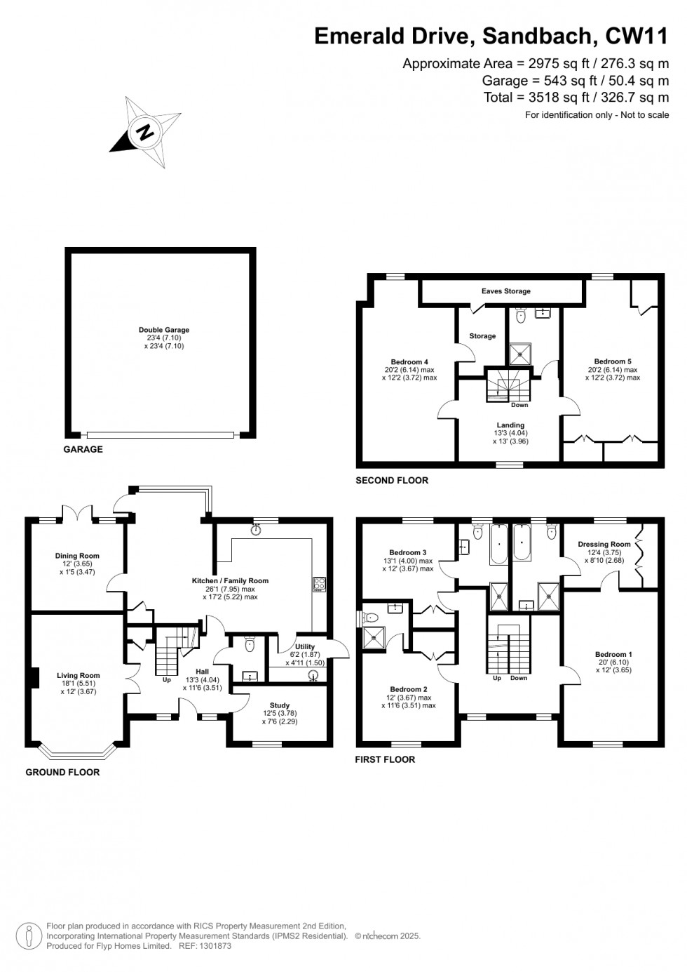 Floorplan for Emerald Drive, Sandbach
