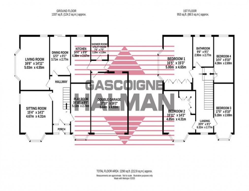 Floorplan for Southdown Crescent, Cheadle Hulme