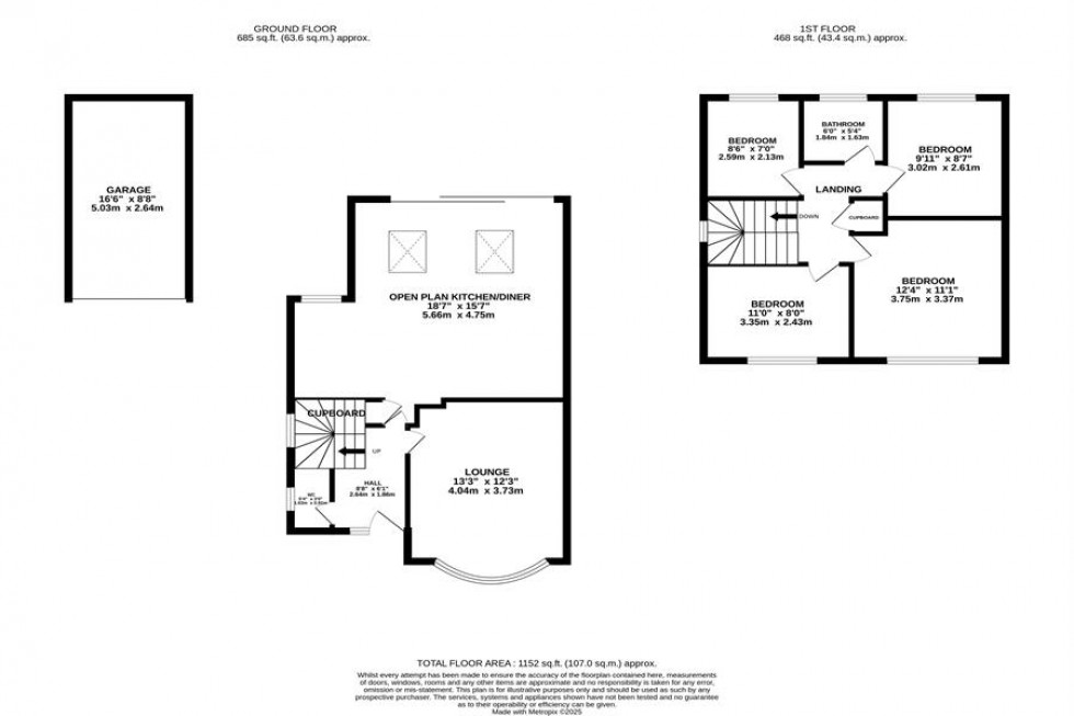 Floorplan for Holker Close, Poynton