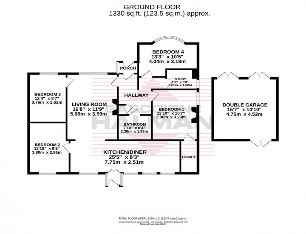 Floorplan for Garners Lane, Davenport