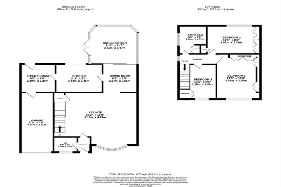 Floorplan for Holker Close, Poynton, Cheshire