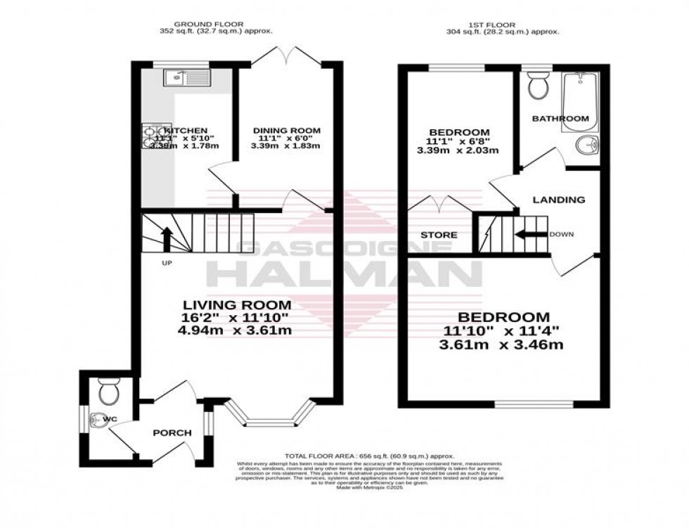 Floorplan for Starling Close, Sharston, Manchester