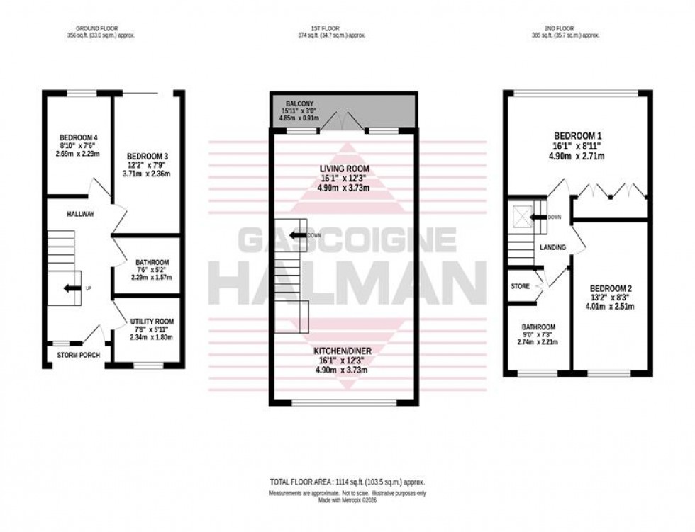 Floorplan for Ack Lane West, Cheadle Hulme