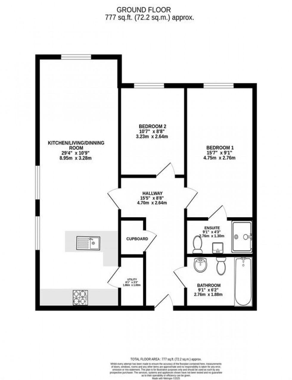 Floorplan for Bank Place Apartments, Green Lane, Wilmslow