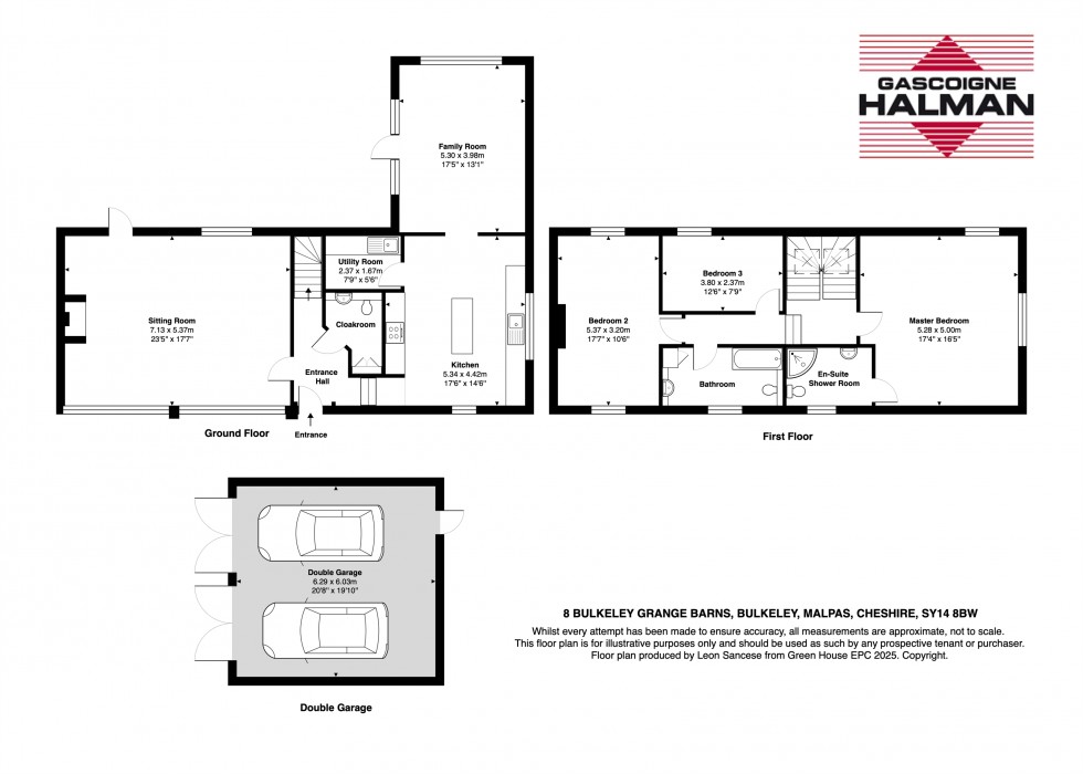 Floorplan for 8 Bulkeley Grange Barns - stunning views and double garage