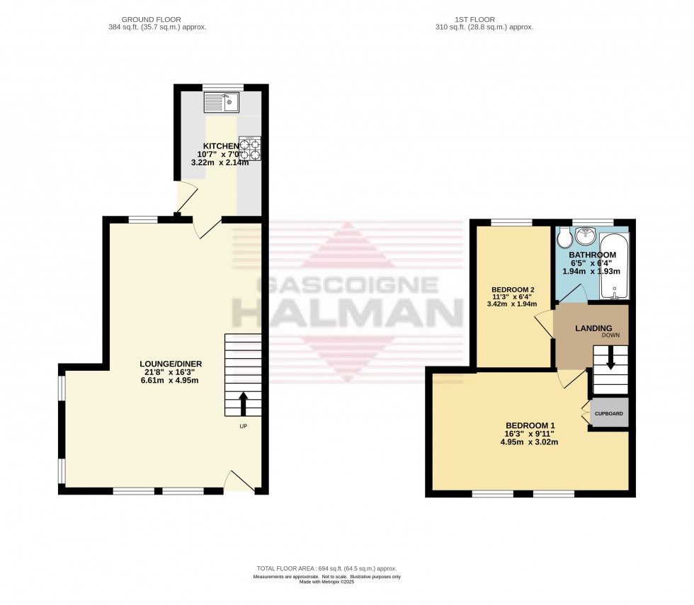 Floorplan for Queen Street, Hadfield, Glossop