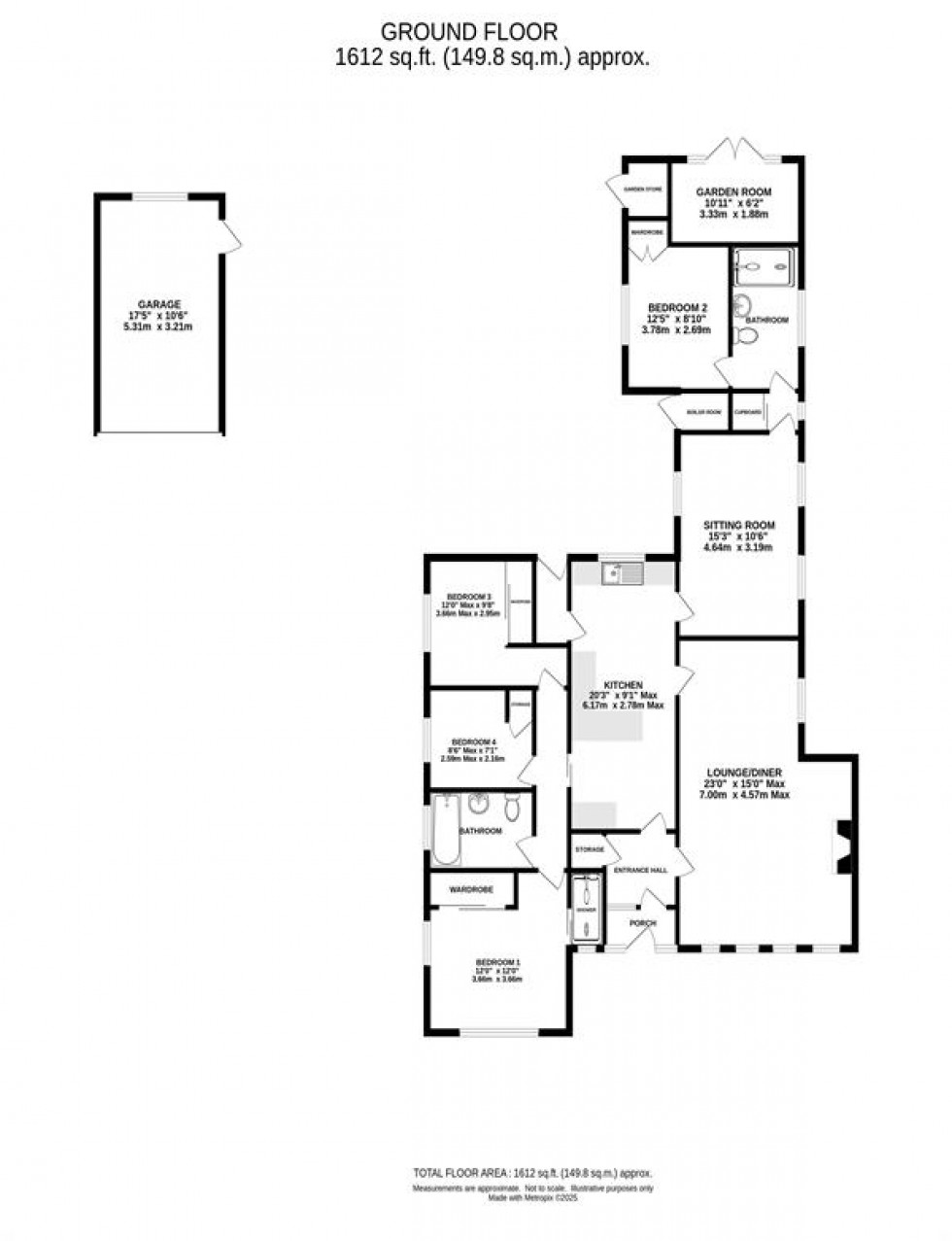 Floorplan for Mill Lane, Goostrey