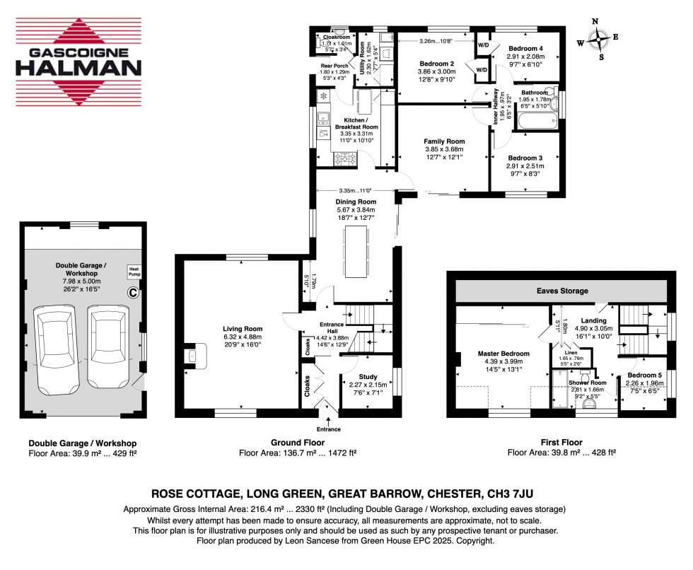 Floorplan for ROSE COTTAGE GREAT BARROW - Eco home in 0.41 acre